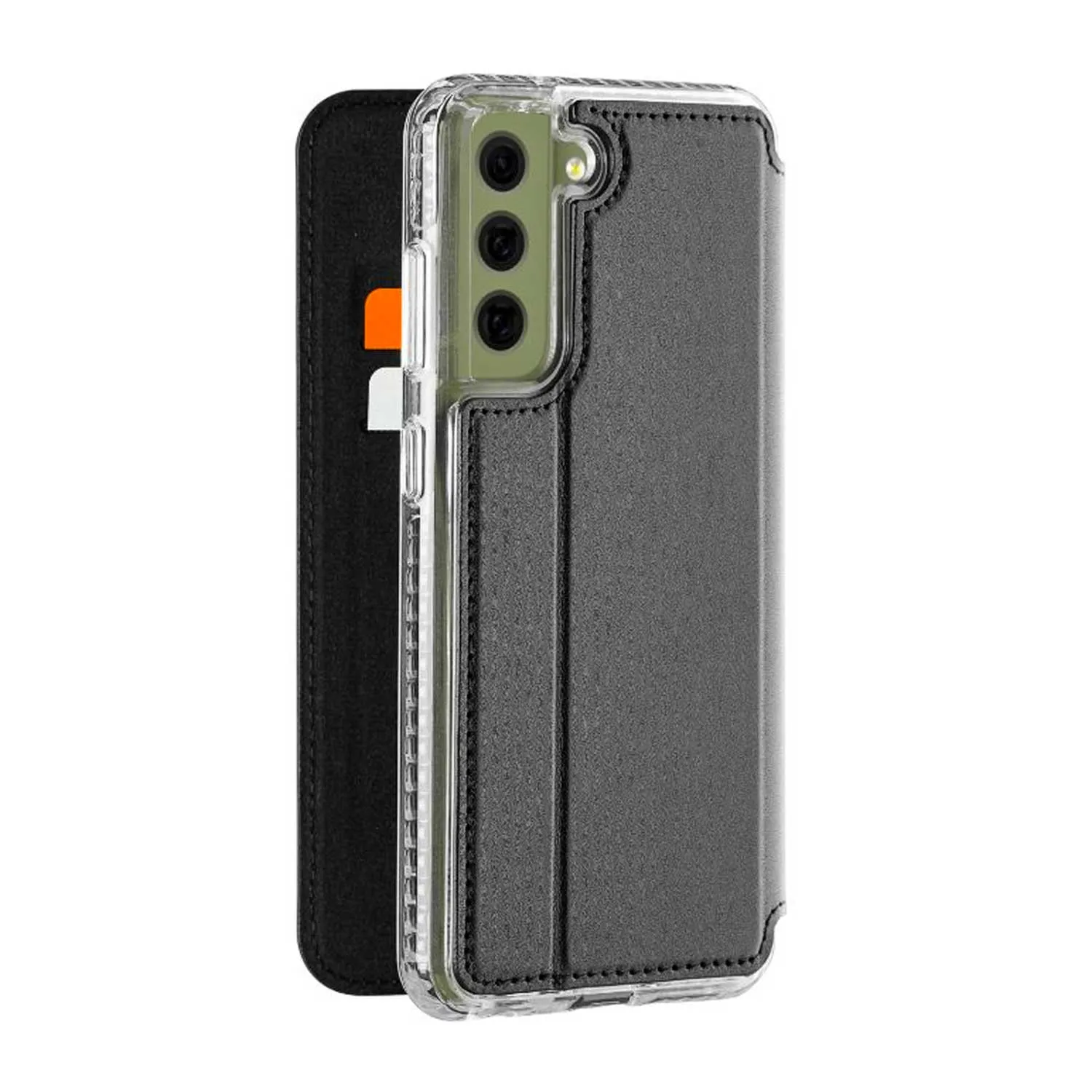 3sixT Samsung Galaxy S21 FE 5G Case SlimFolio Card Wallet Rugged Black