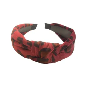 Abby Velvet Leopard Knot Headband