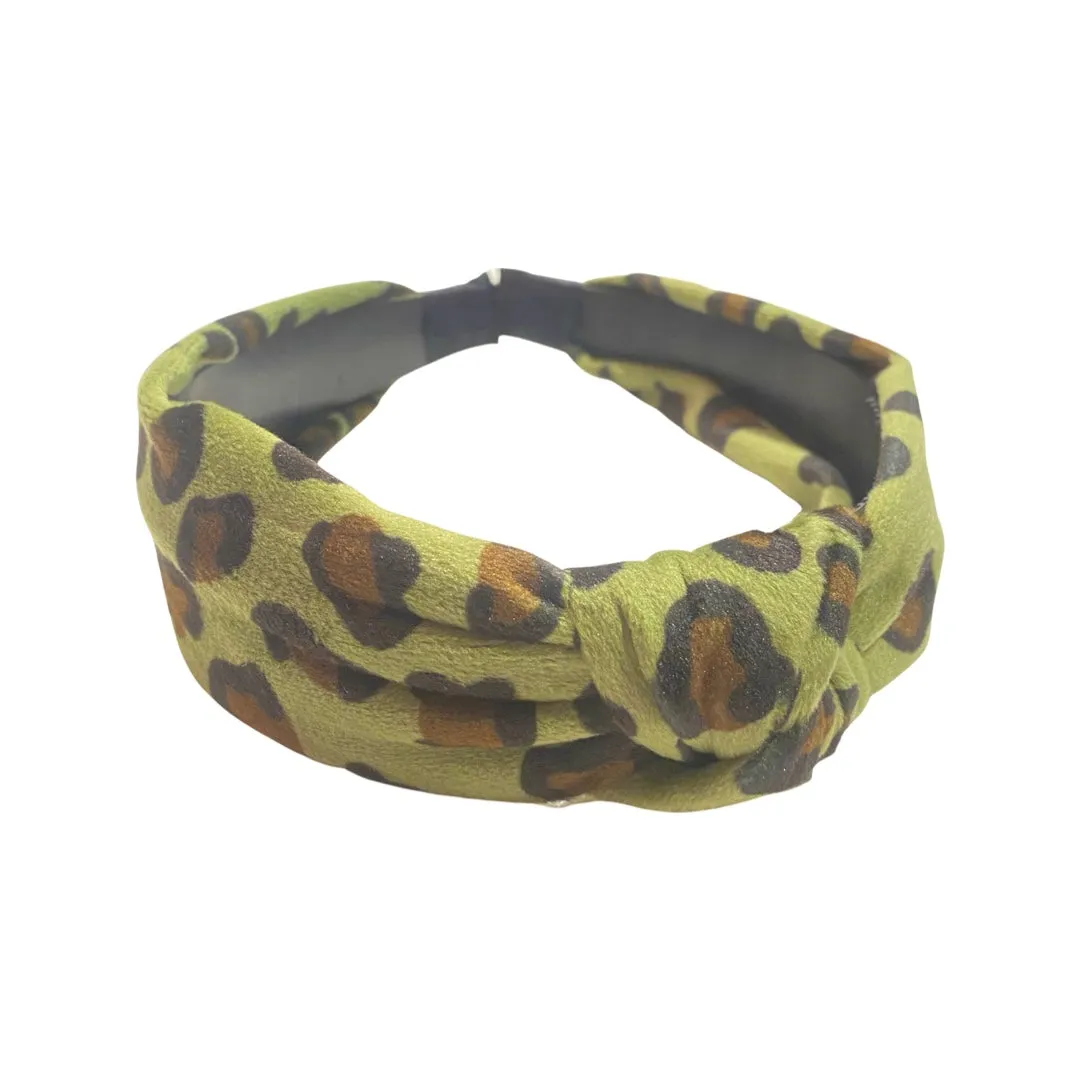 Abby Velvet Leopard Knot Headband