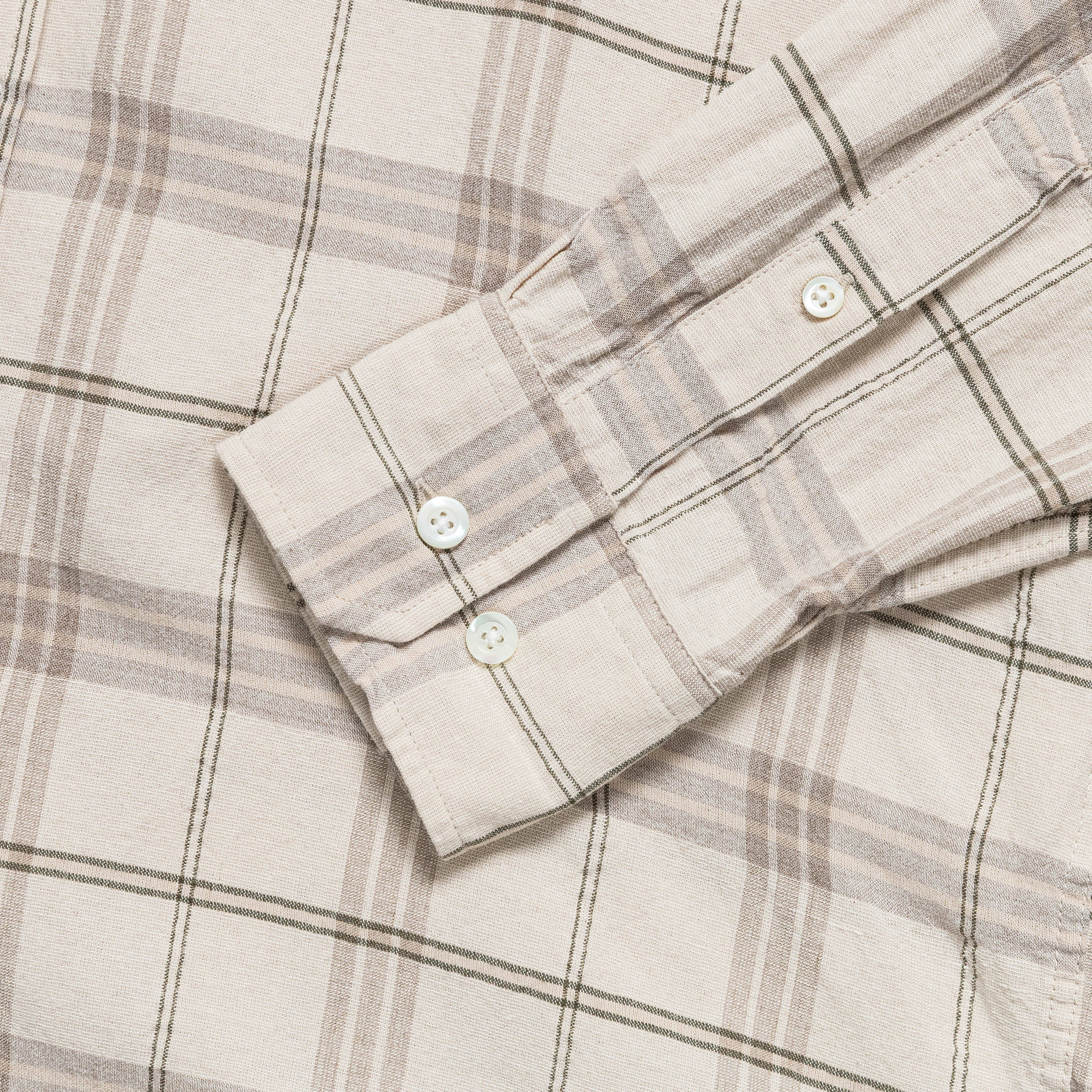 Algot Relaxed Textured Check Shirt - Oatmeal