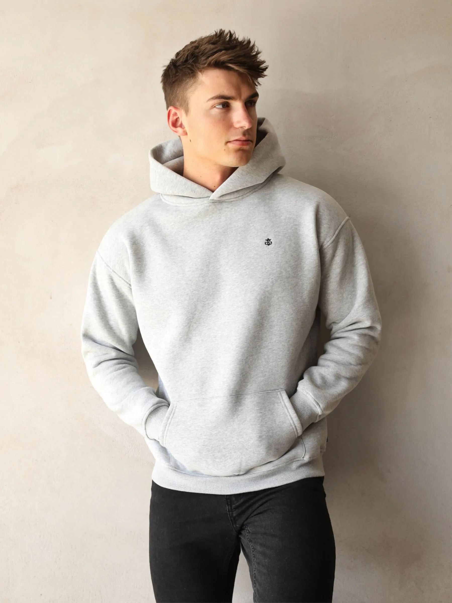 Anchor Relaxed Hoodie - Marl Grey