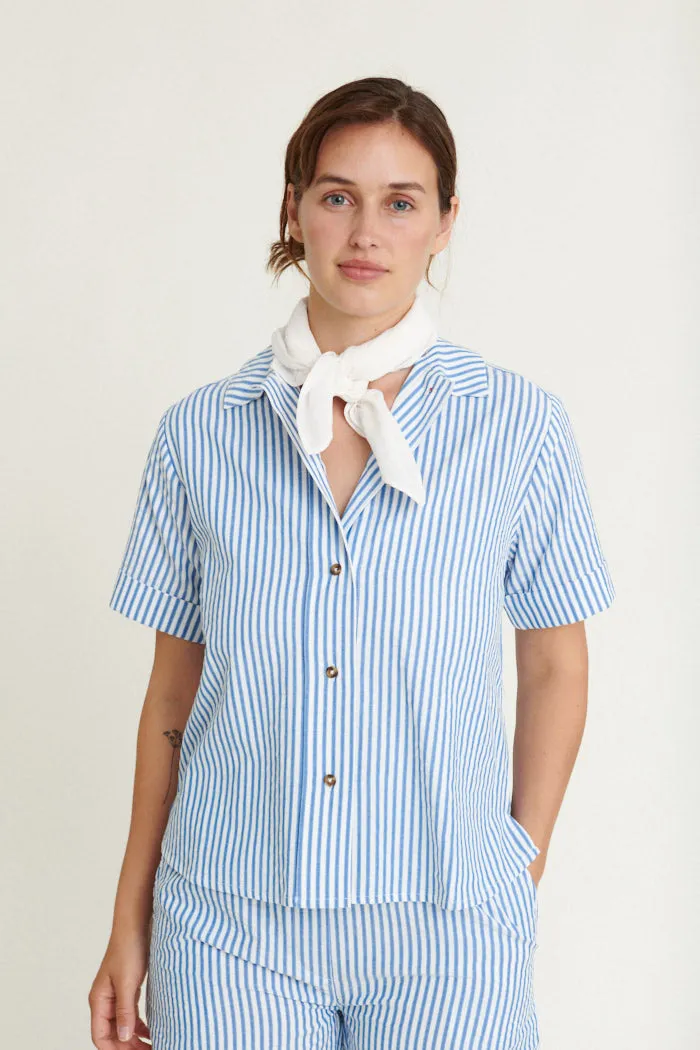 Anisse SS Shirt GOTS - Limoges/Bright White