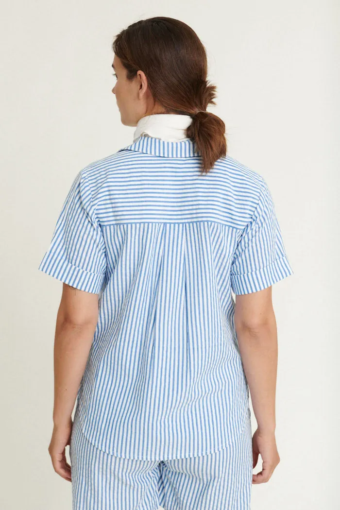 Anisse SS Shirt GOTS - Limoges/Bright White