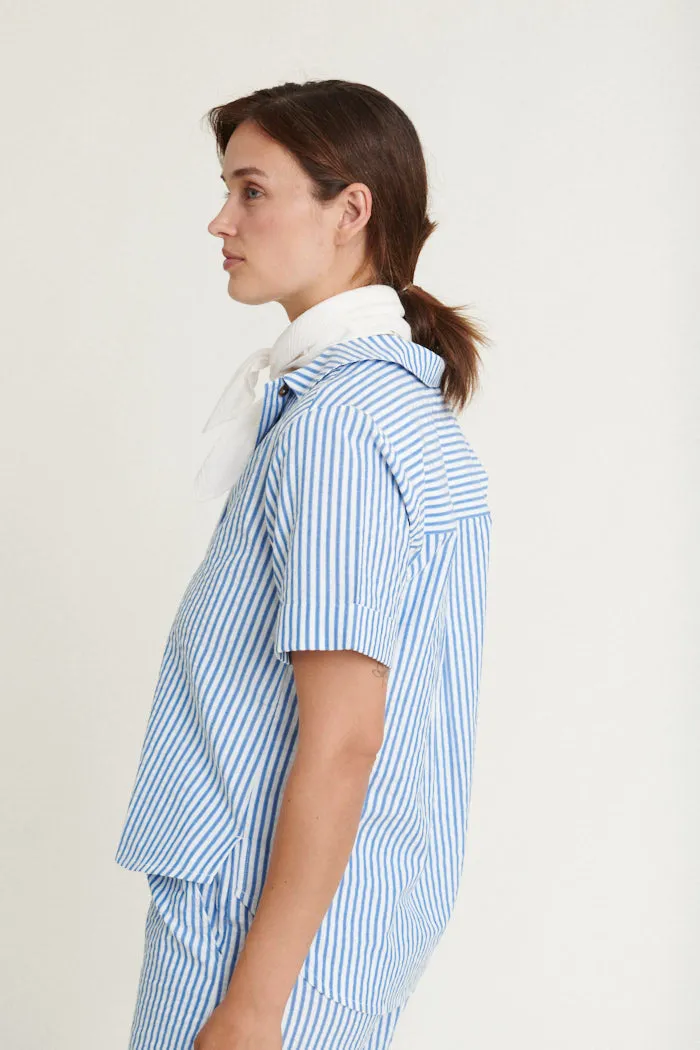 Anisse SS Shirt GOTS - Limoges/Bright White