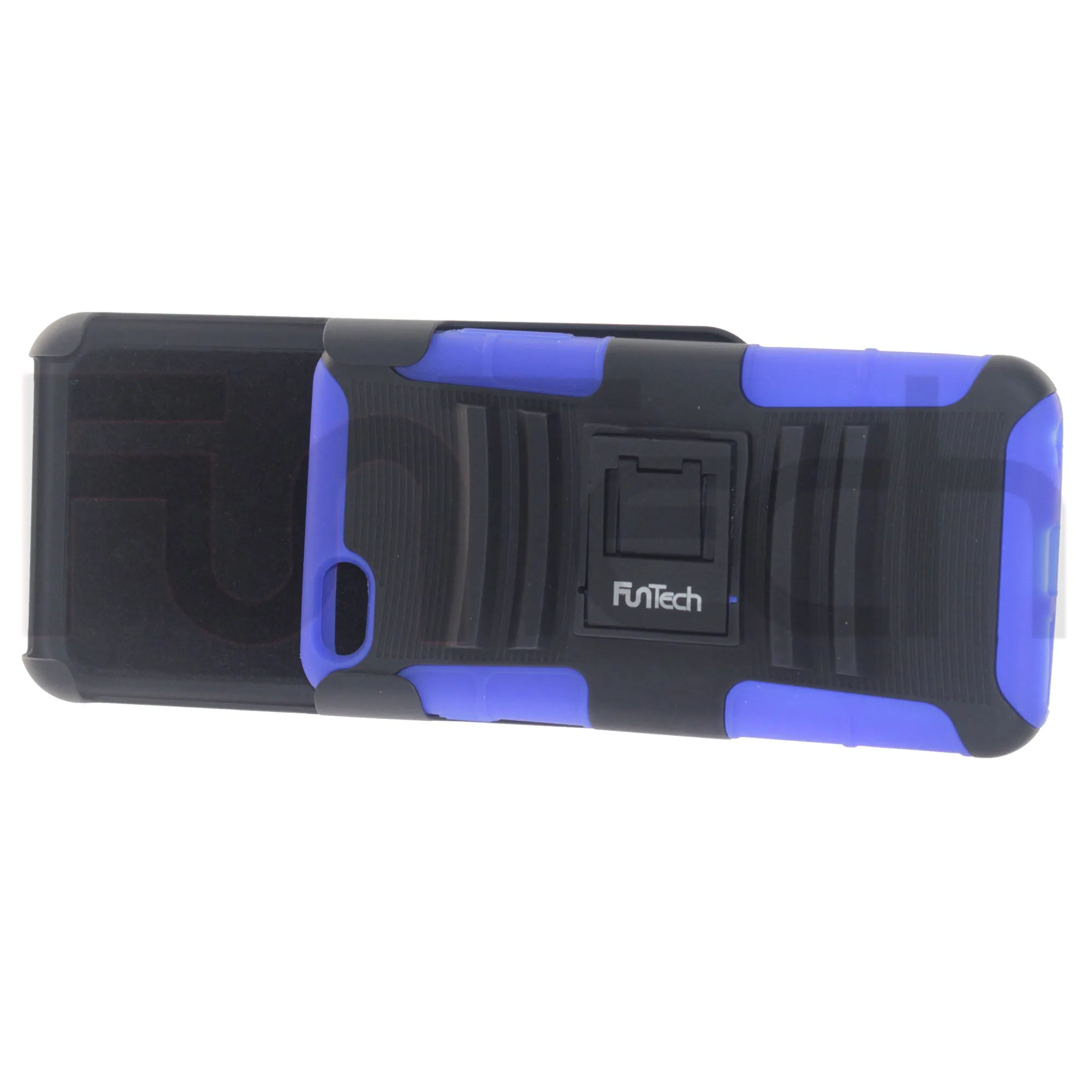 Apple iPhone 6/6S Plus Rugged Shockproof Case with Beltclip, Color Black/Blue