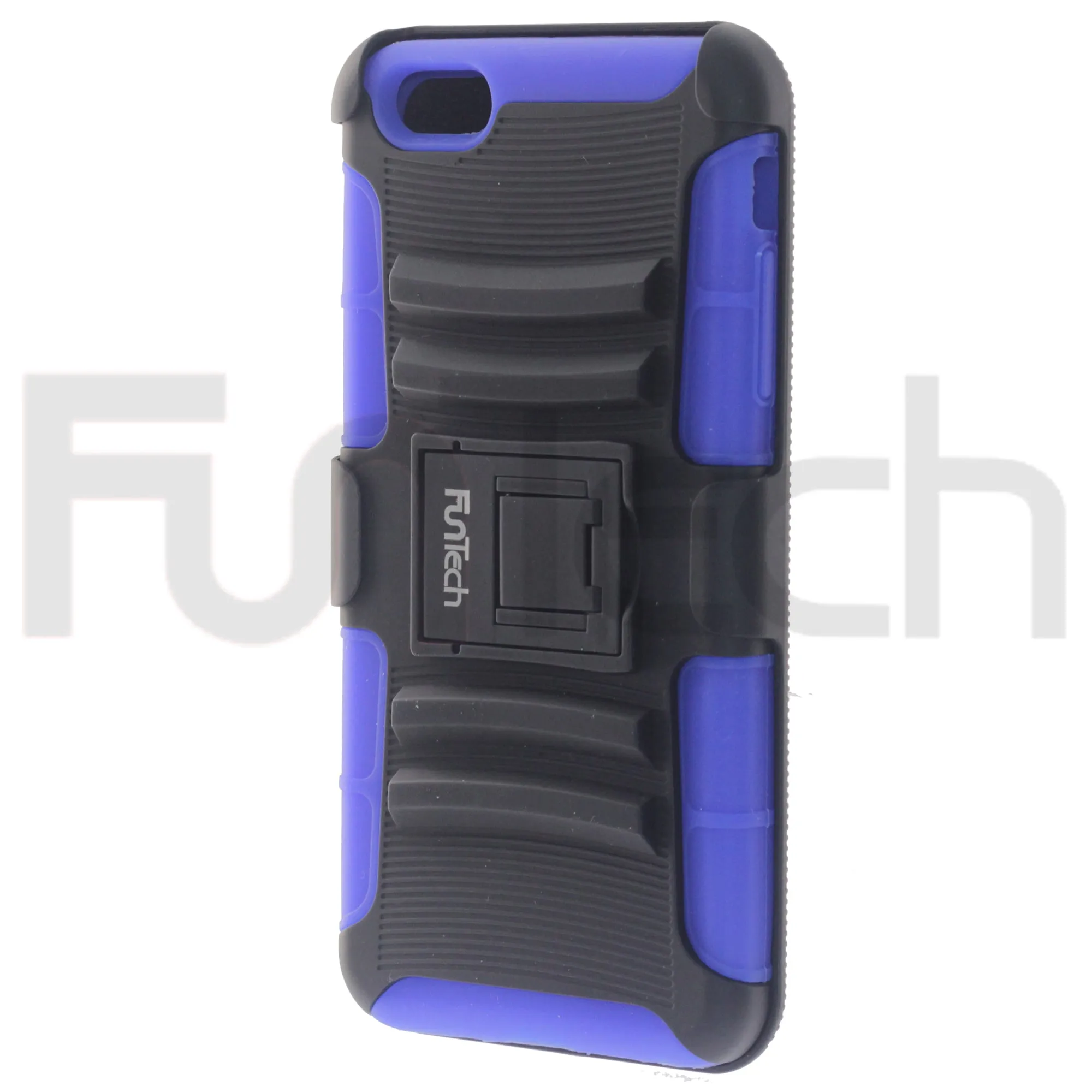 Apple iPhone 6/6S Plus Rugged Shockproof Case with Beltclip, Color Black/Blue