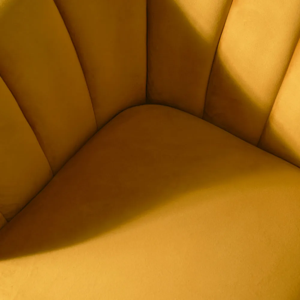 AUDREY - Mustard Velvet Lounge Chair