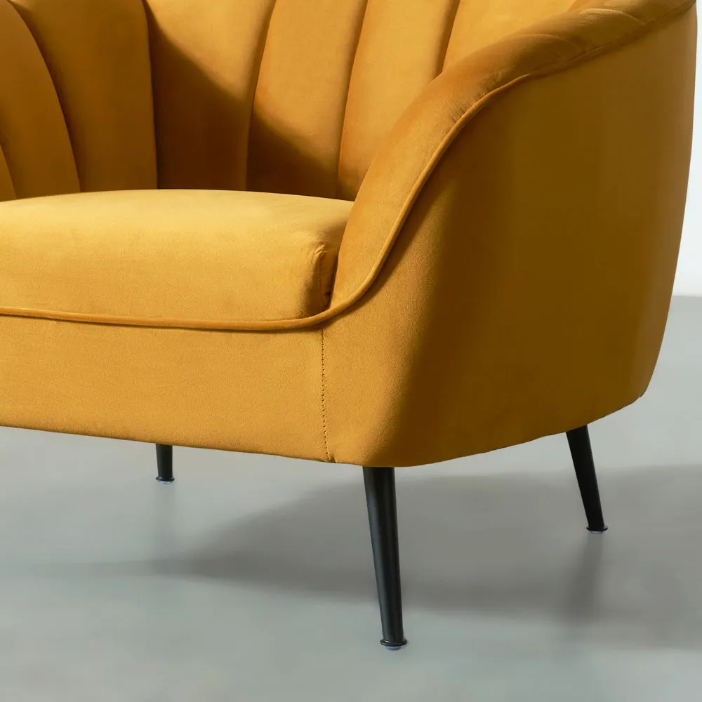 AUDREY - Mustard Velvet Lounge Chair