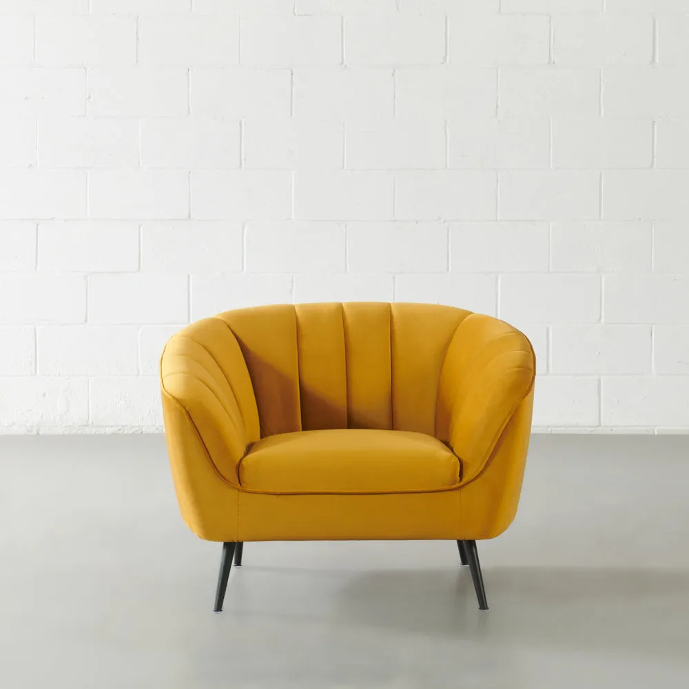 AUDREY - Mustard Velvet Lounge Chair