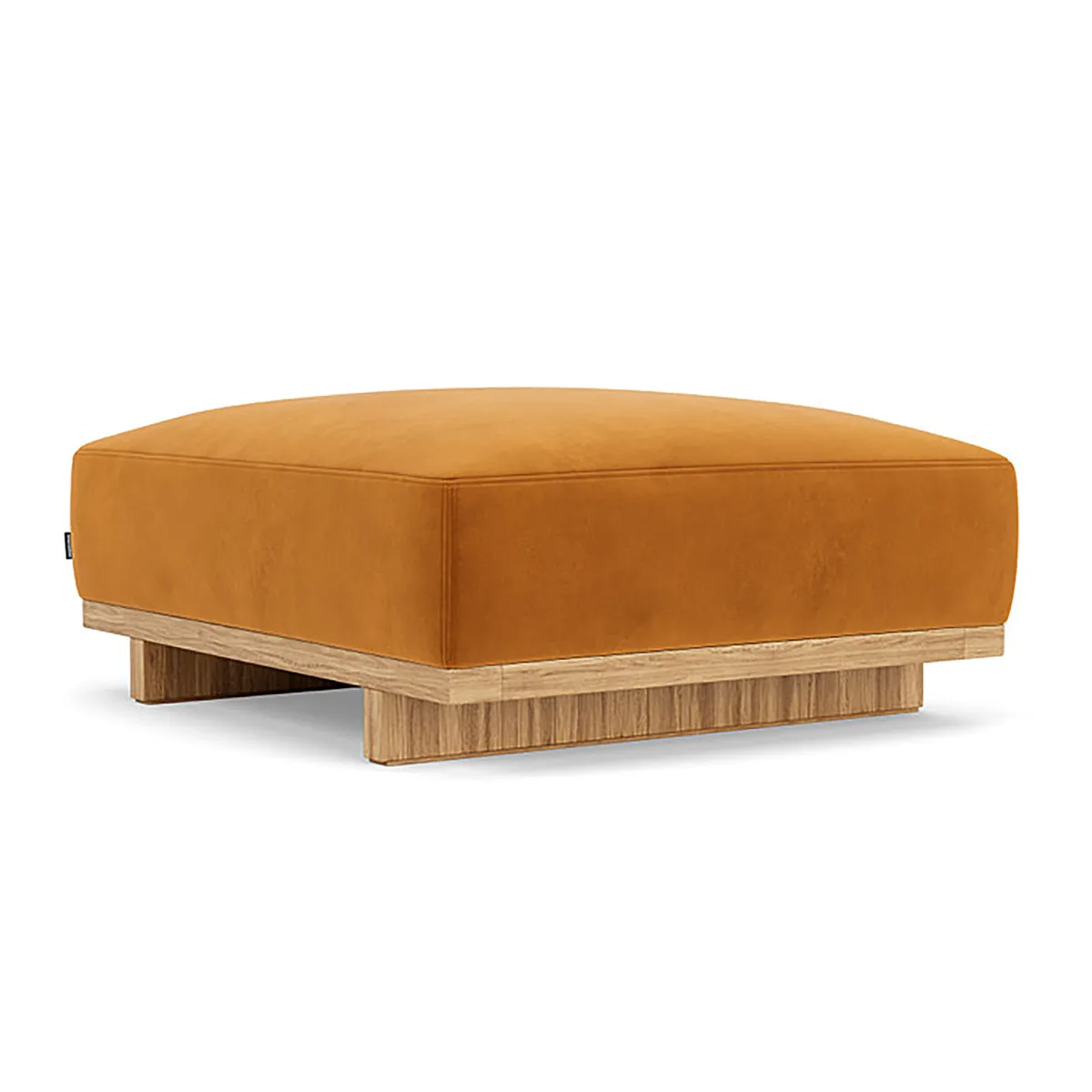 Aya Velvet Ottoman (Oak)