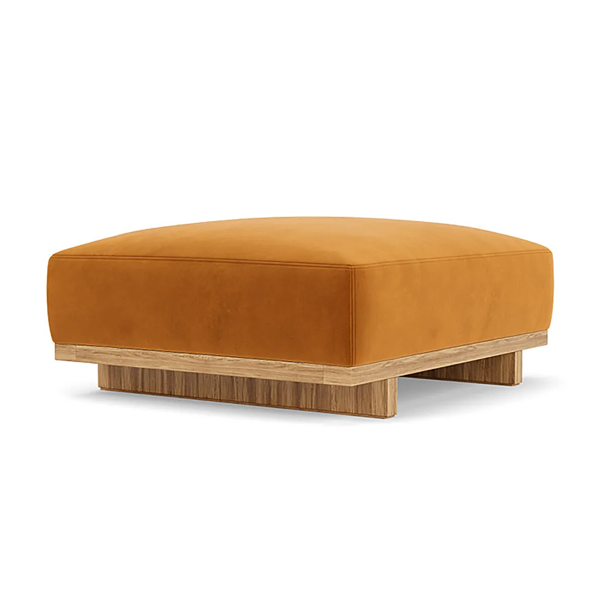 Aya Velvet Ottoman (Oak)