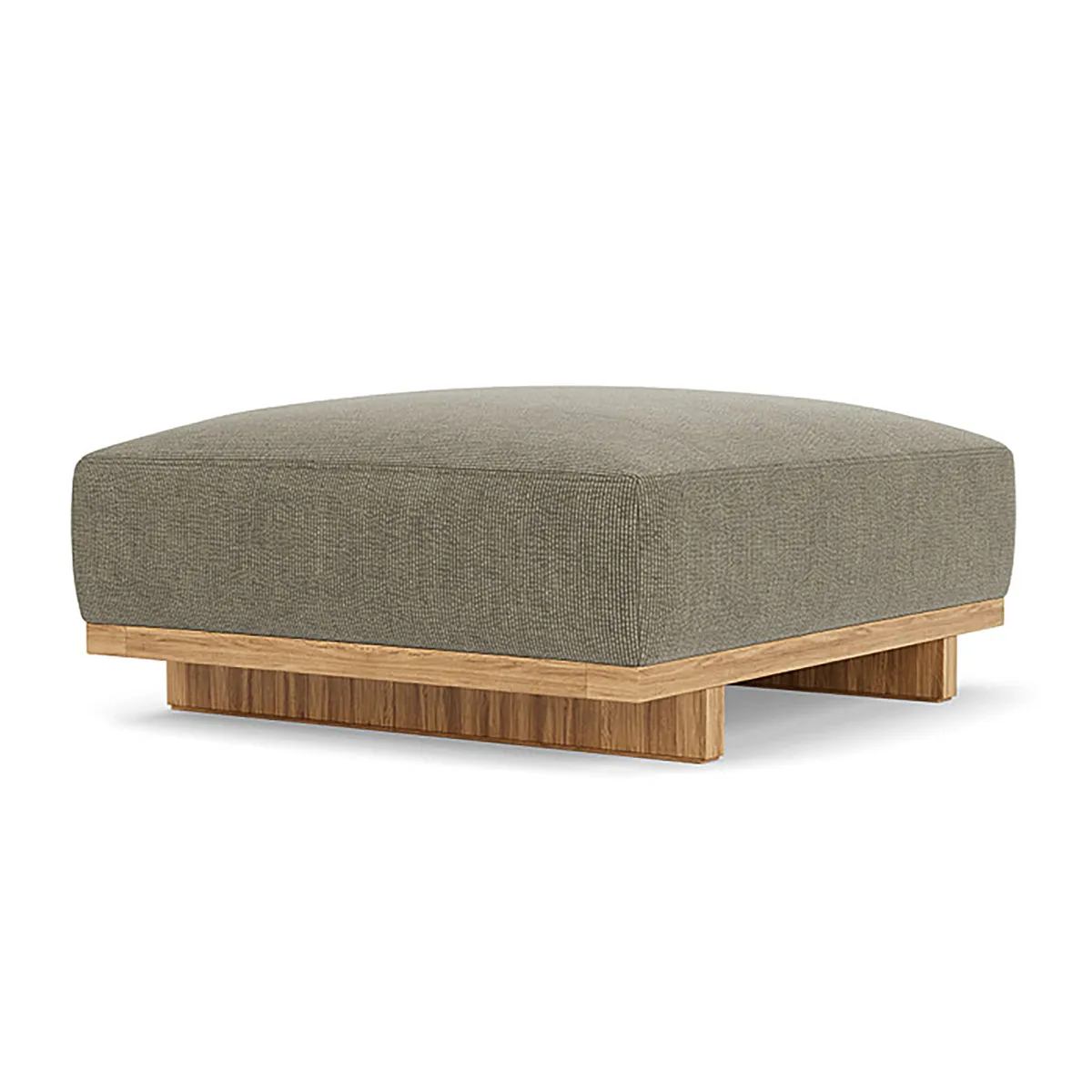 Aya Velvet Ottoman (Oak)