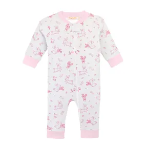 Baby Club Chic Baby Bunnies Pink Coverall