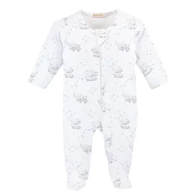 Baby Club Chic - Blue Bubbly Elephant Zip Footie