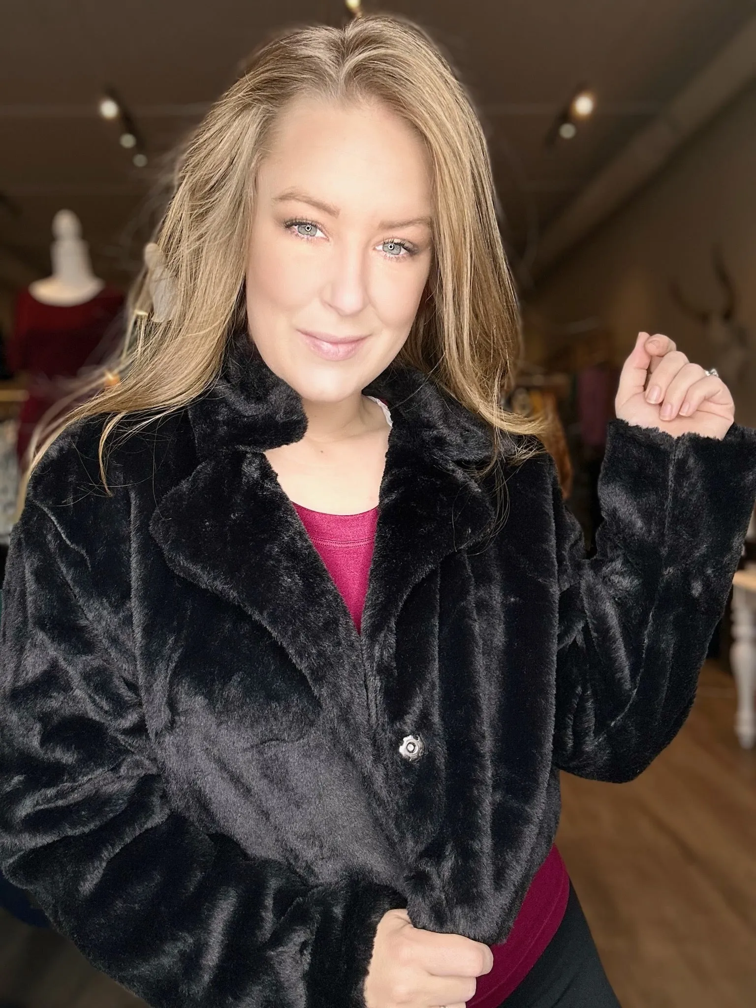 Black Faux Fur Jacket