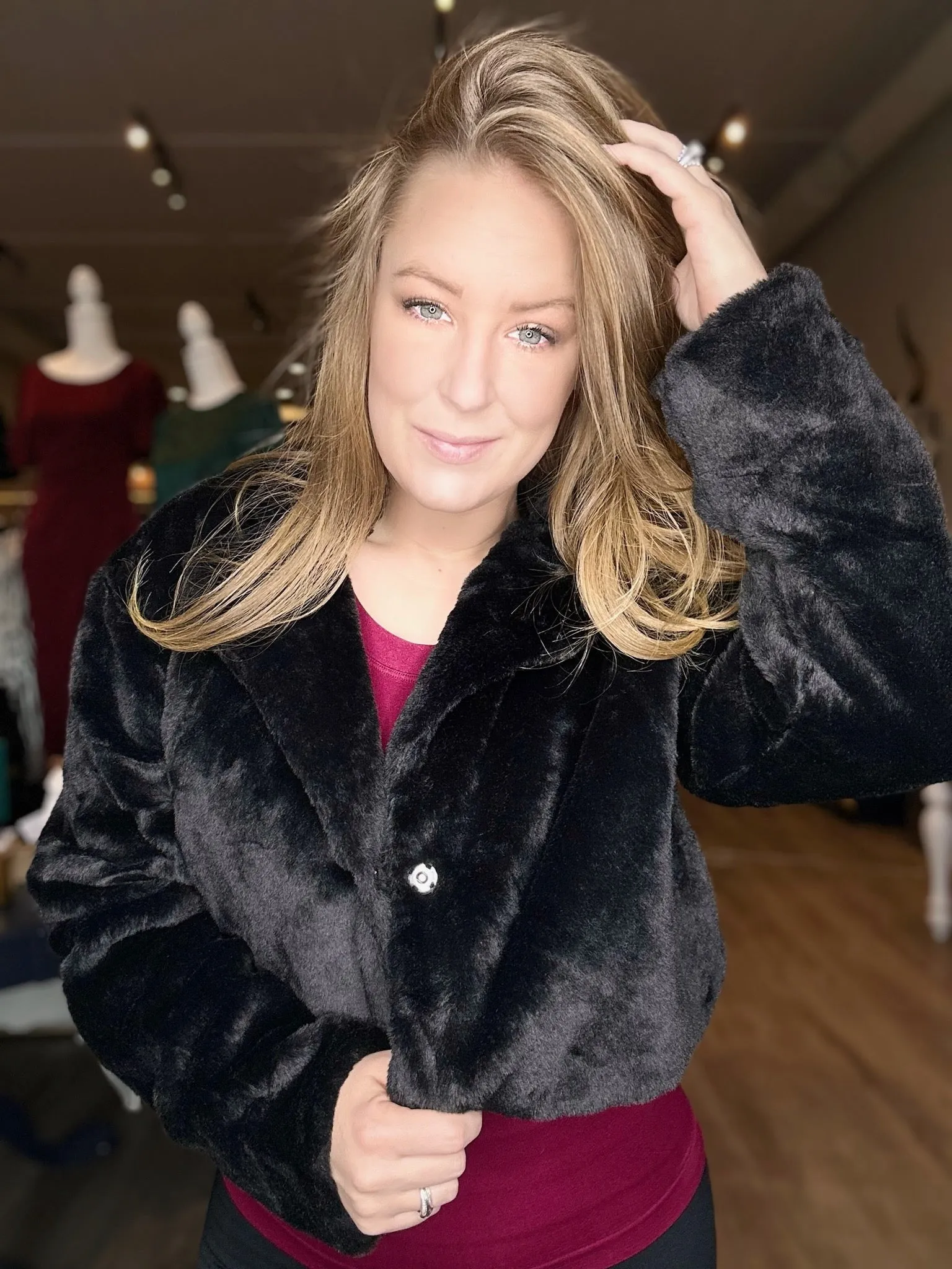 Black Faux Fur Jacket