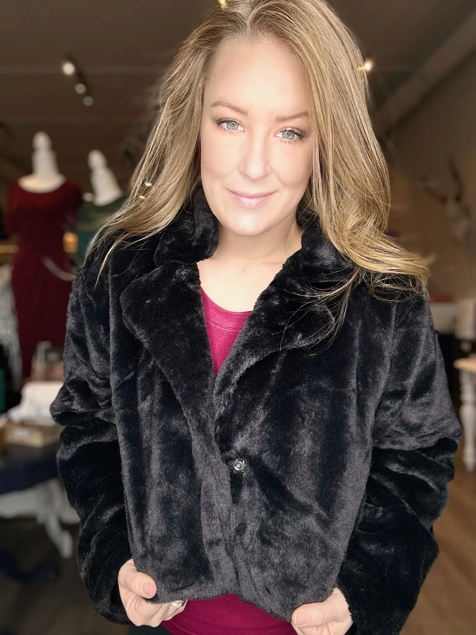 Black Faux Fur Jacket