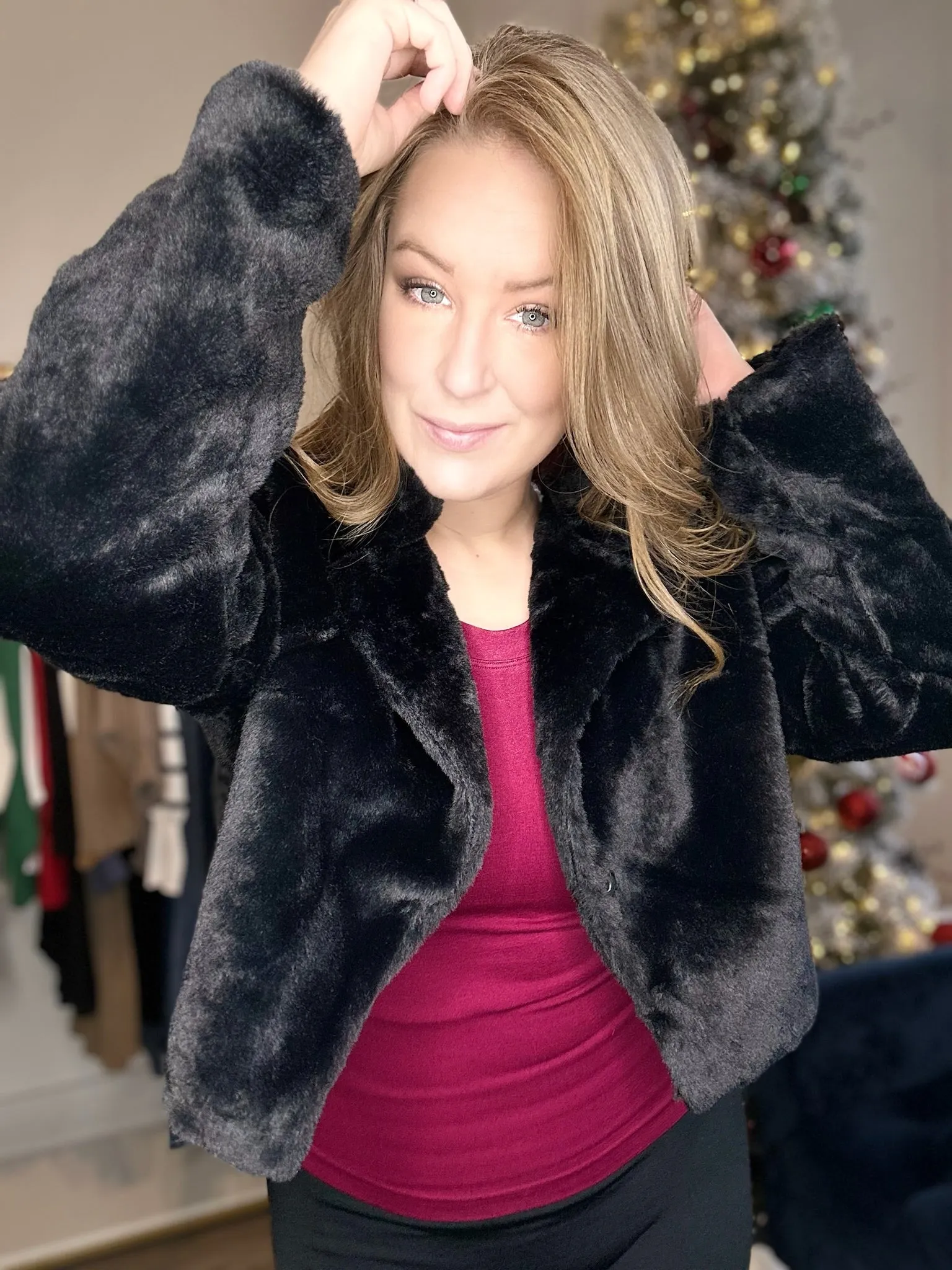 Black Faux Fur Jacket