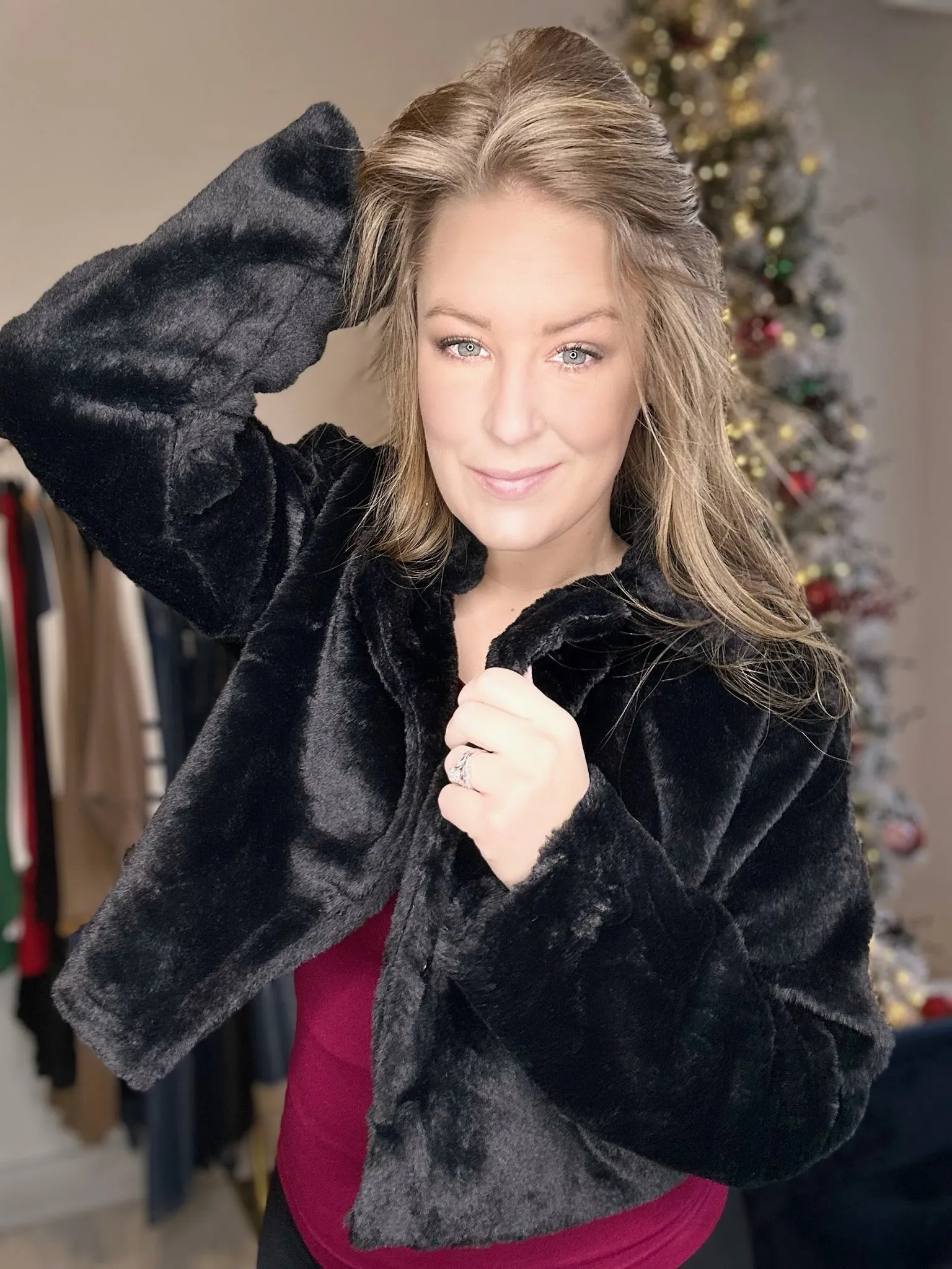 Black Faux Fur Jacket