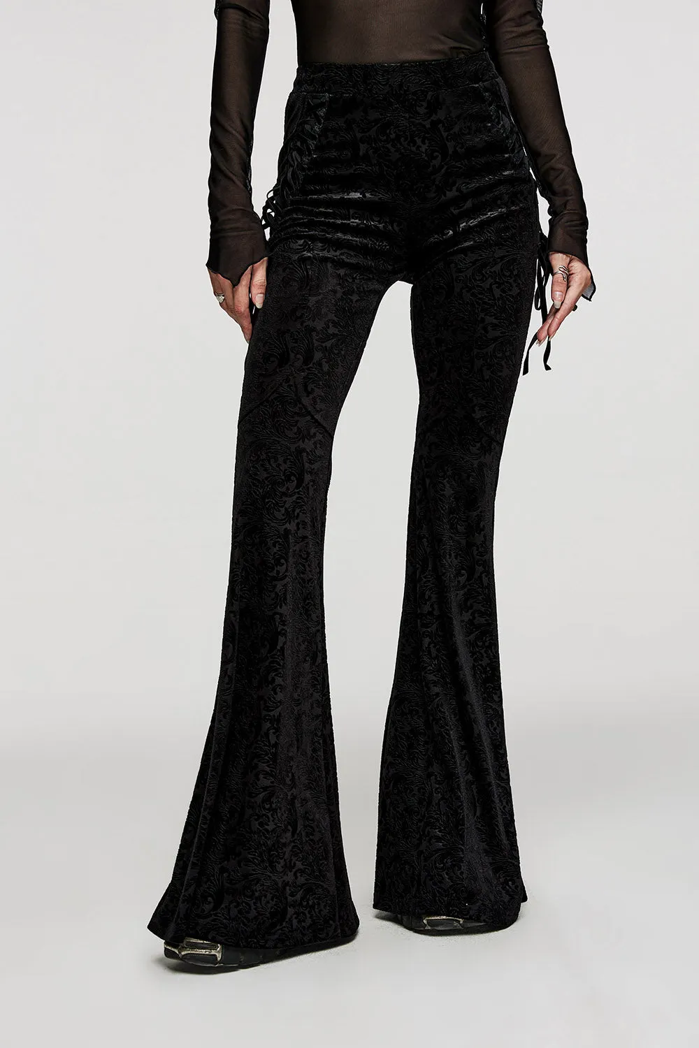 Black Vamp Velvet Flares