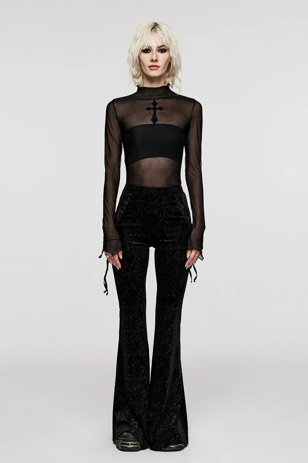 Black Vamp Velvet Flares