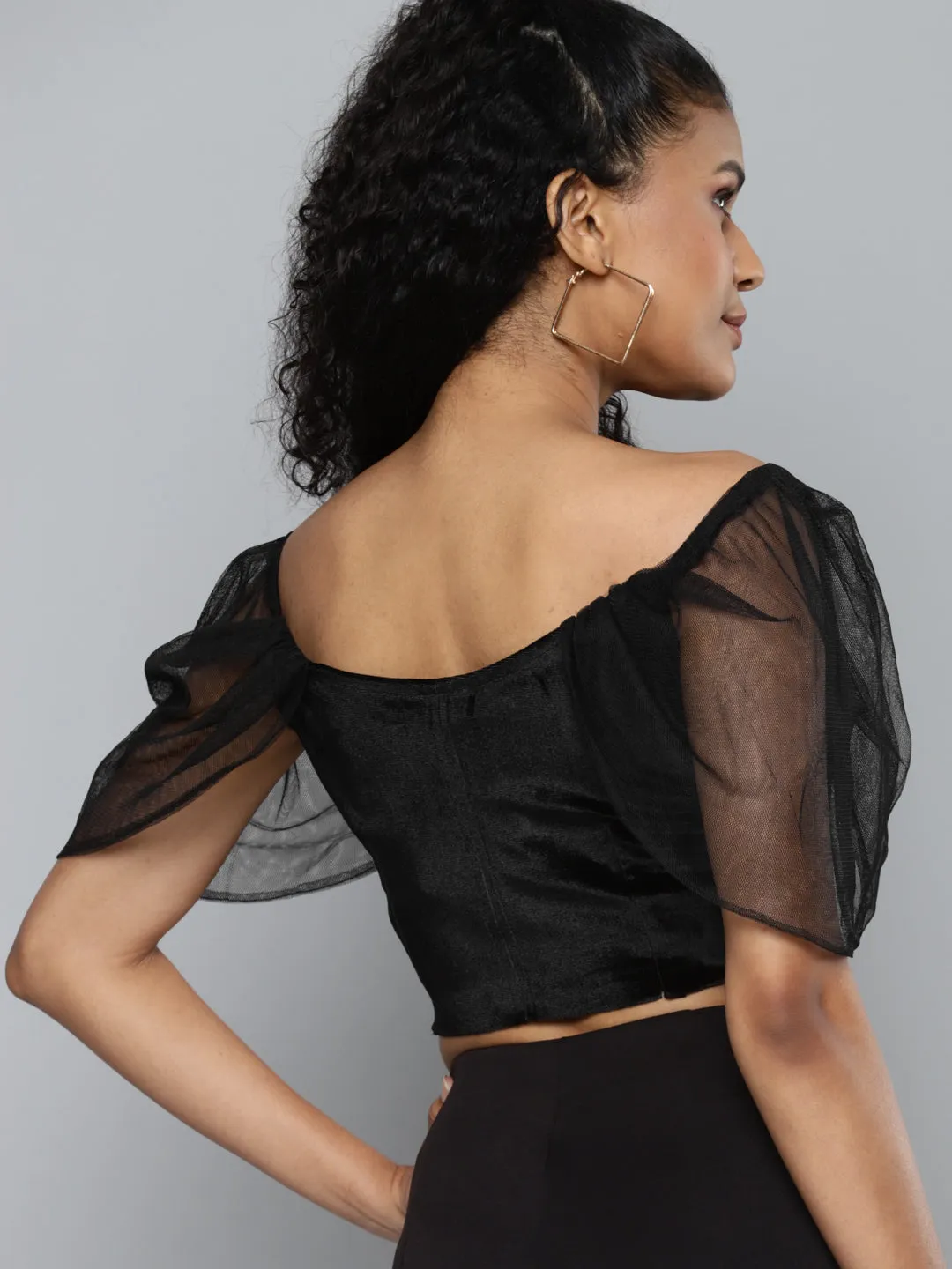 Black Velvet Bardot Blouse