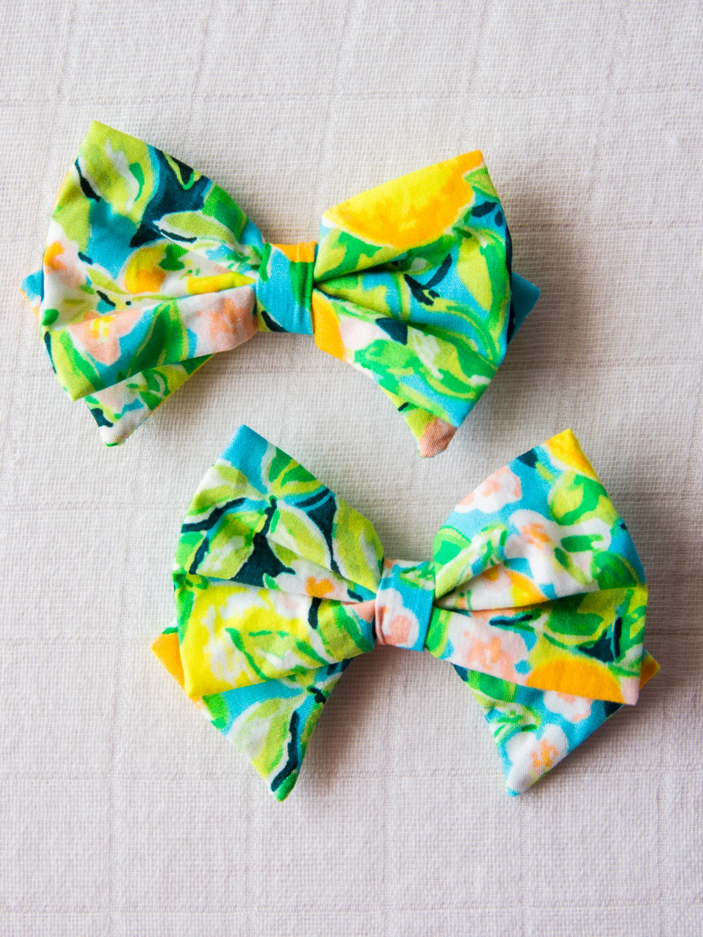 Bow Set Duo - Bright Lemon Floral