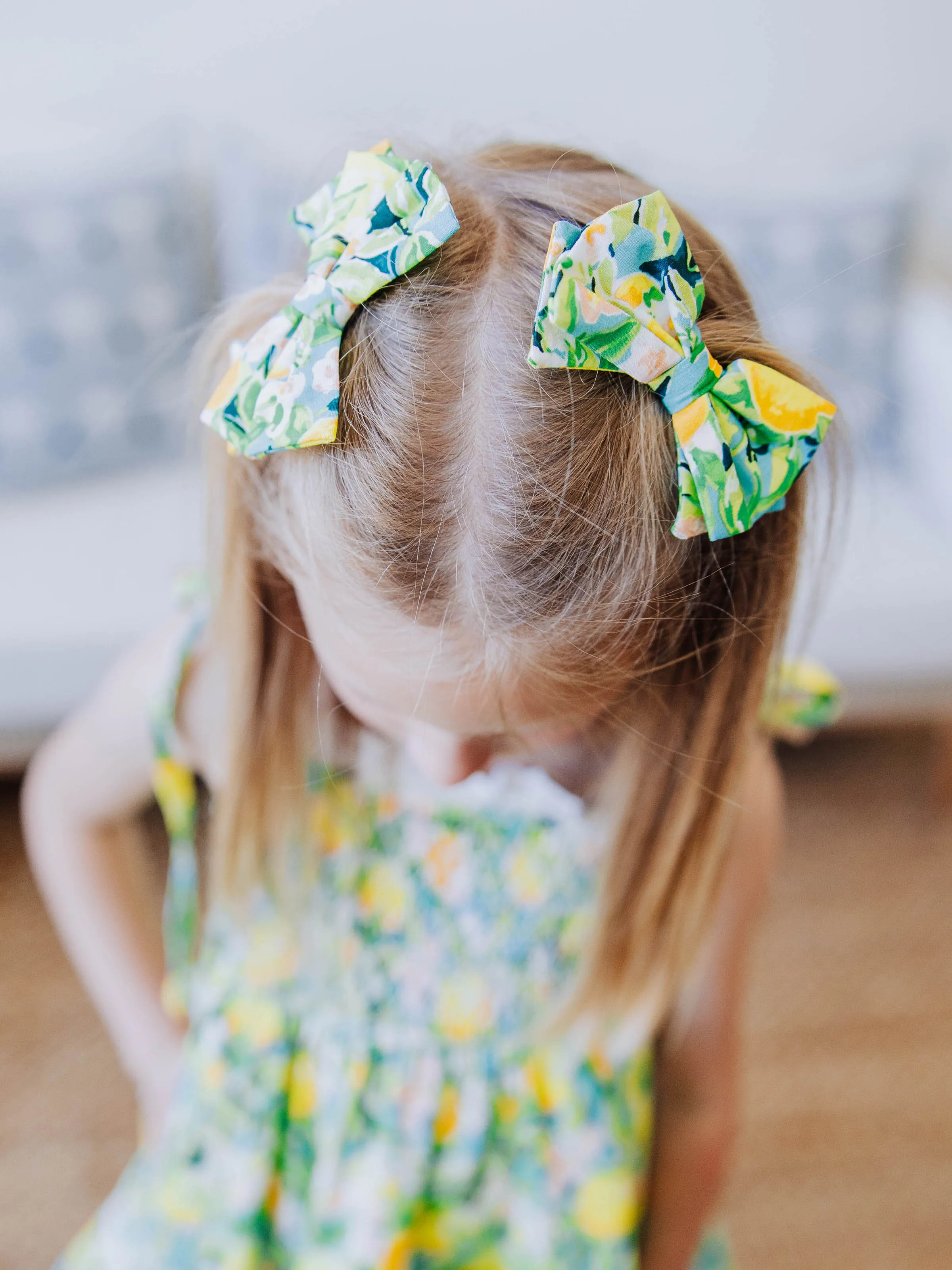 Bow Set Duo - Bright Lemon Floral