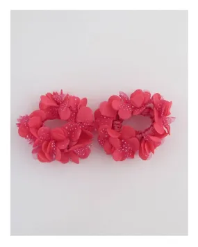 Bright color flower hair scrunchie