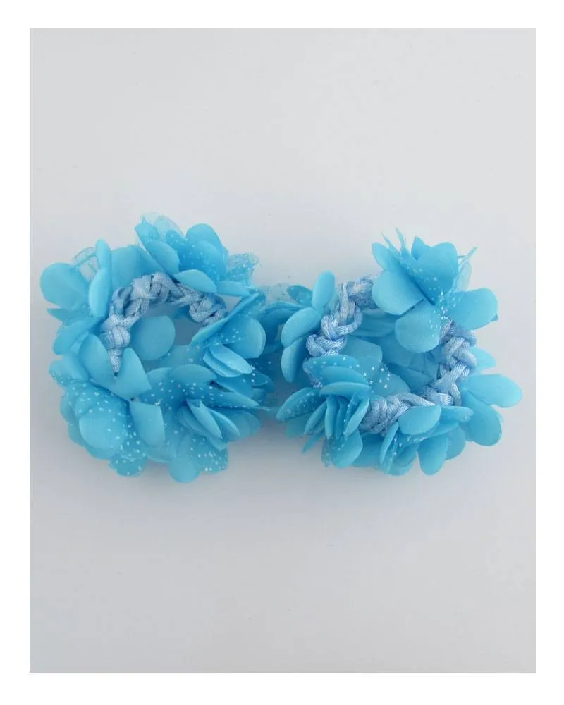 Bright color flower hair scrunchie