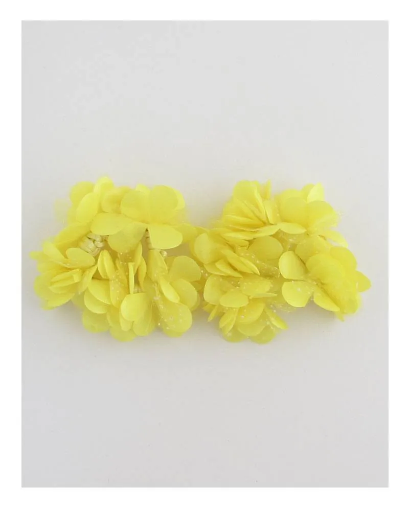 Bright color flower hair scrunchie