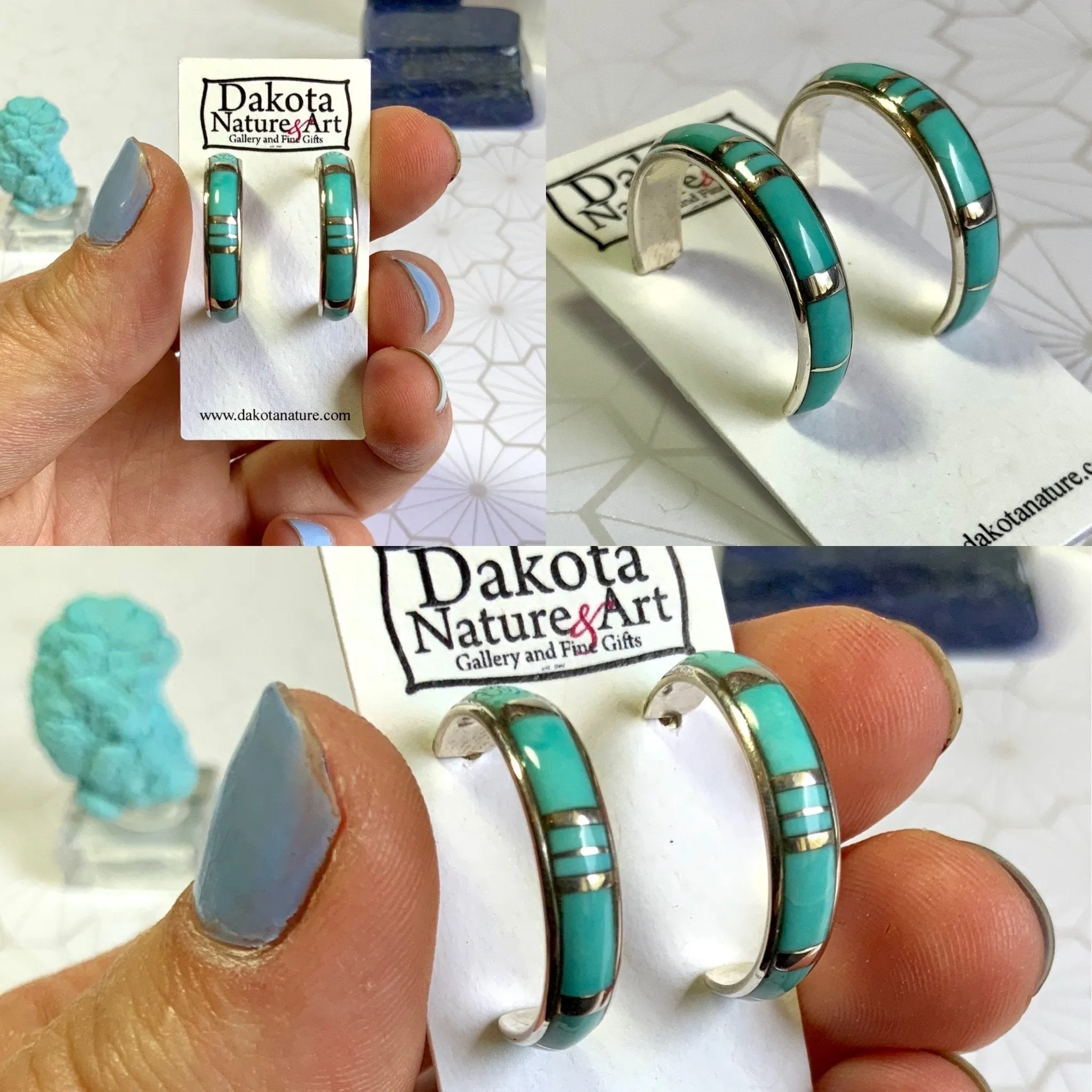 Bright Day Turquoise Hoop Earrings