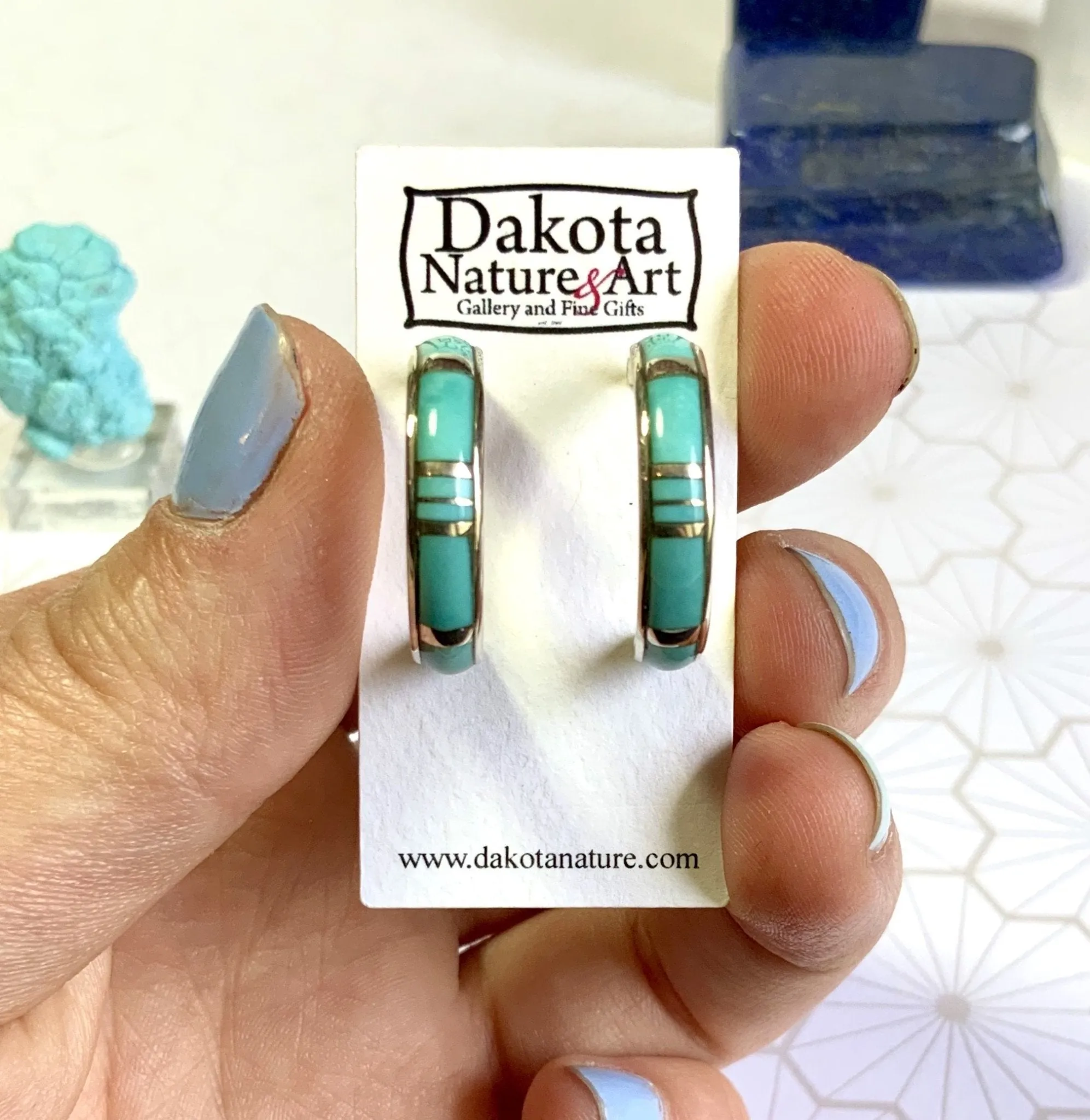 Bright Day Turquoise Hoop Earrings