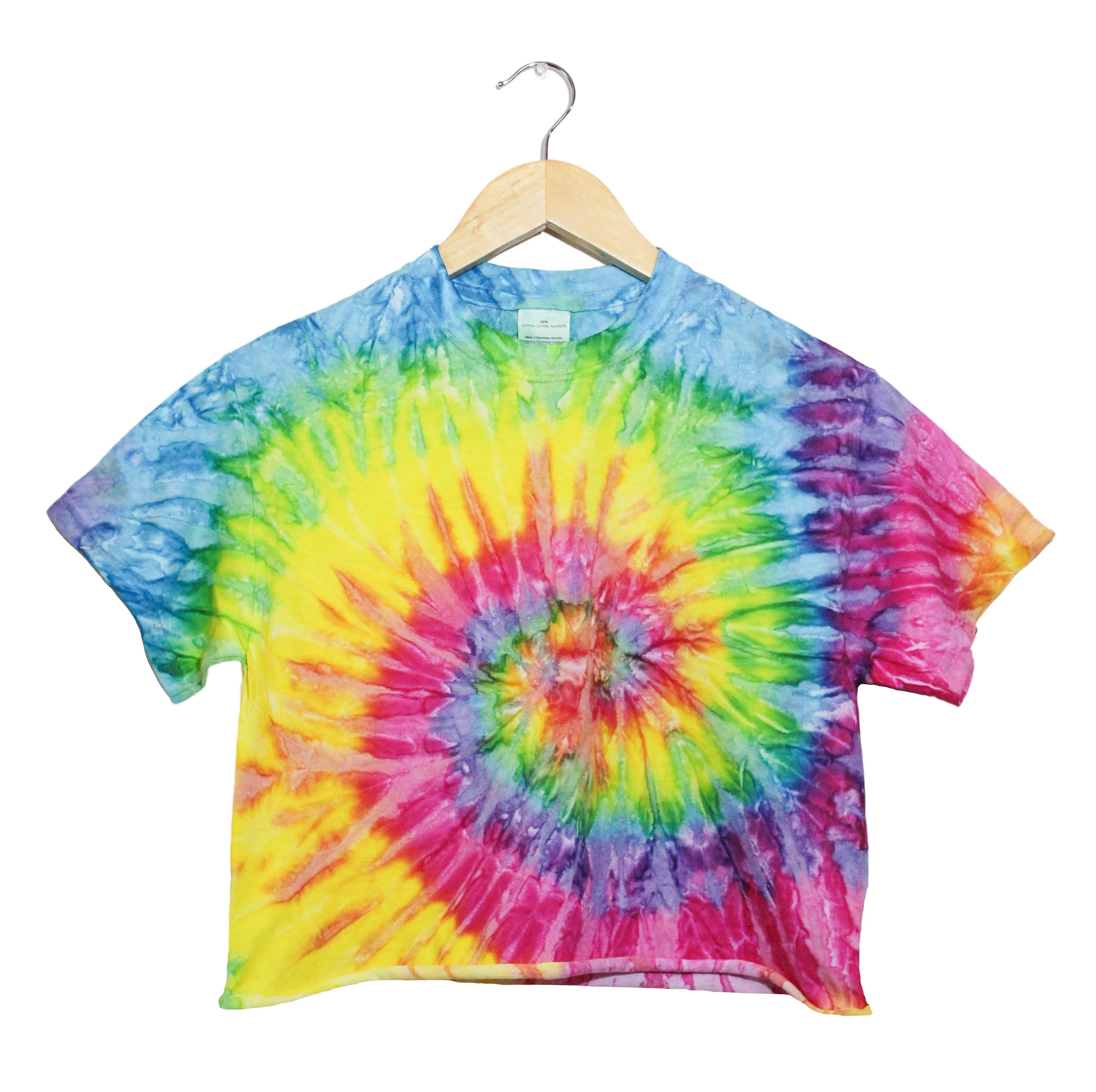 Bright Rainbow Tie-Dye Unisex Cropped Tee