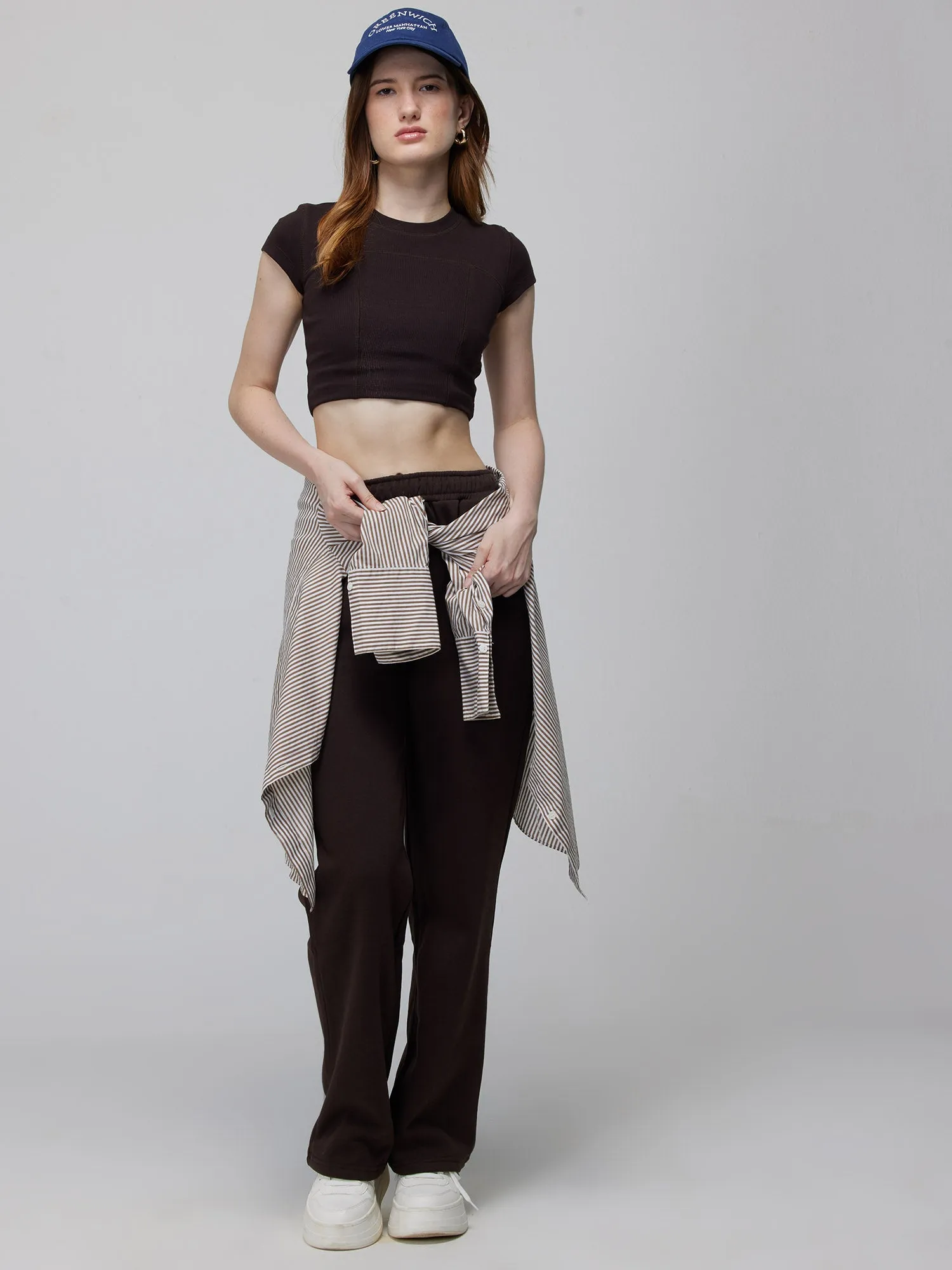 Brown Relaxed Wide Leg Pants