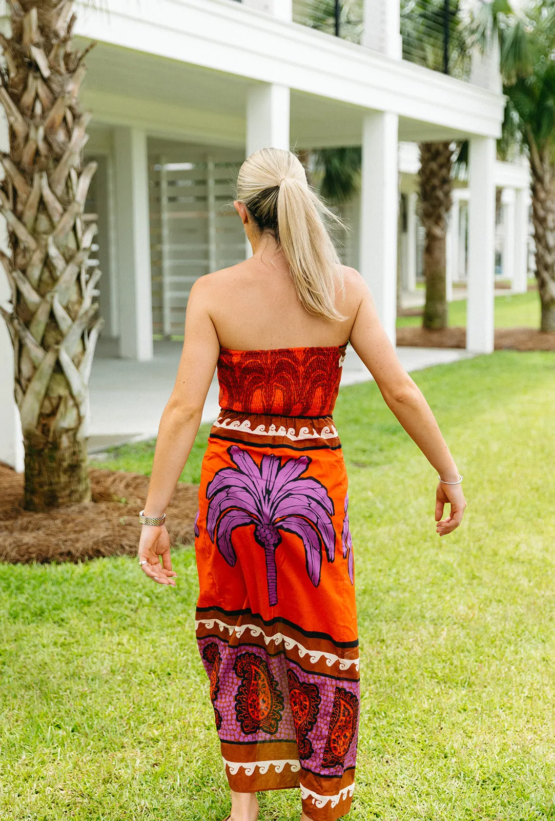 Caribbean Midi Dress - Orange/Multi