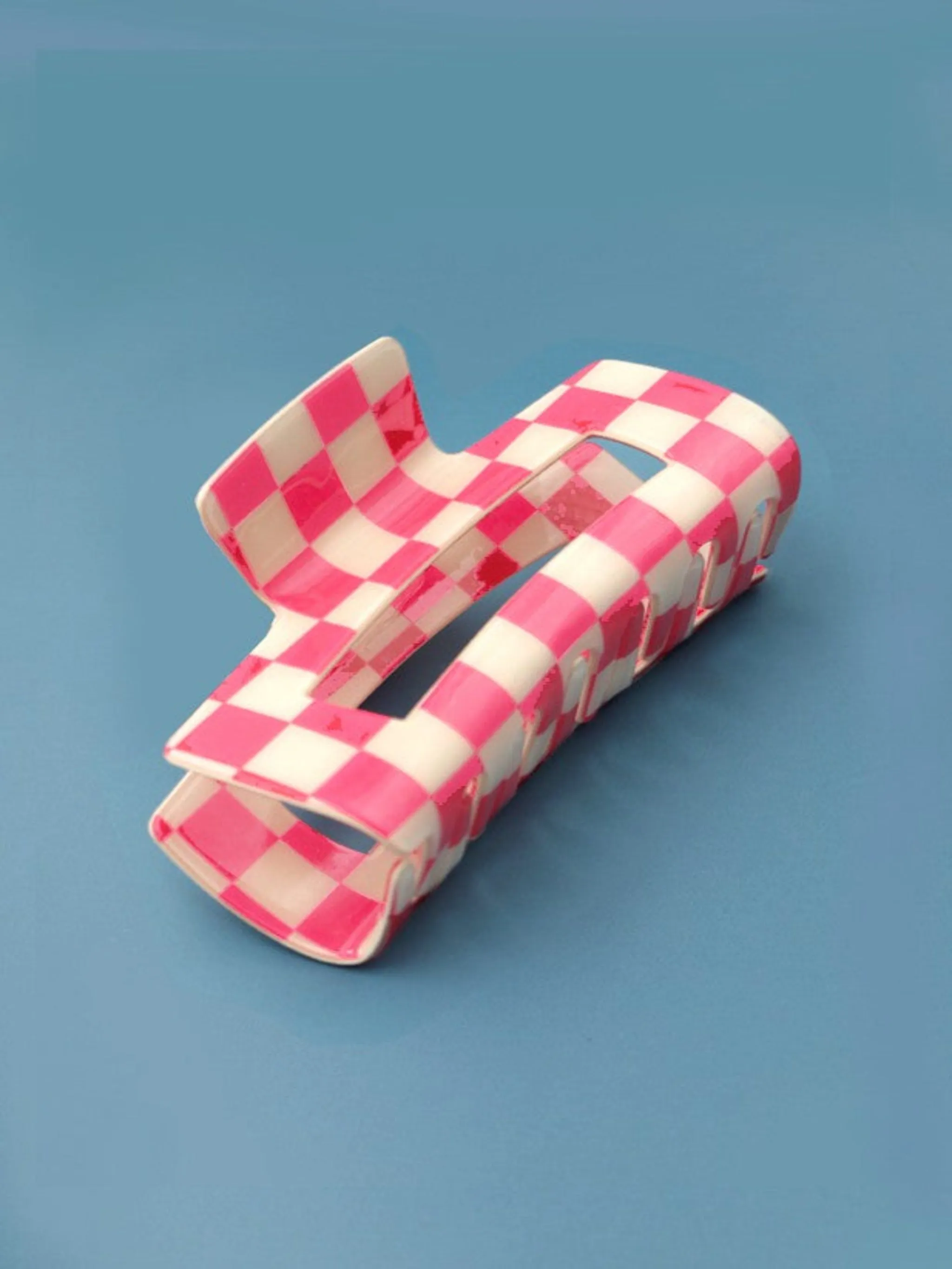 Checkered Jumbo Claw Clips