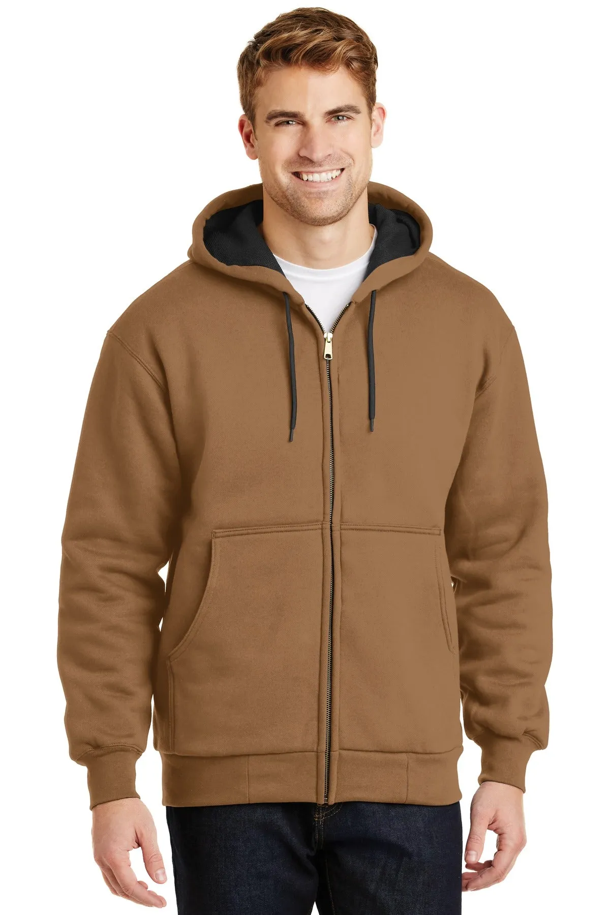 CornerStone - Heavyweight Full-Zip Hooded Sweatshirt with Thermal Lining. CS620