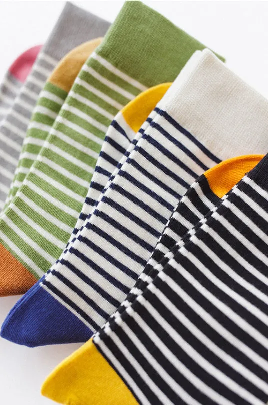 Crew Socks | French Stripes | Blue