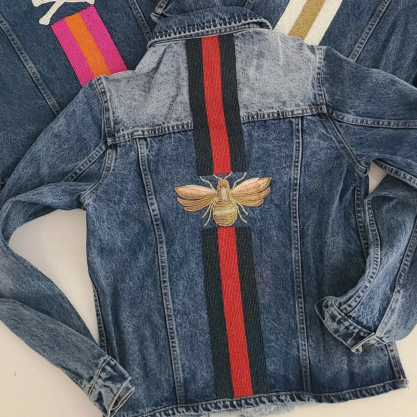 CUSTOM BEADED DENIM JACKET