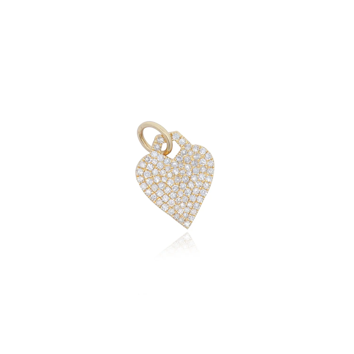 Diamond Heart Padlock Charm