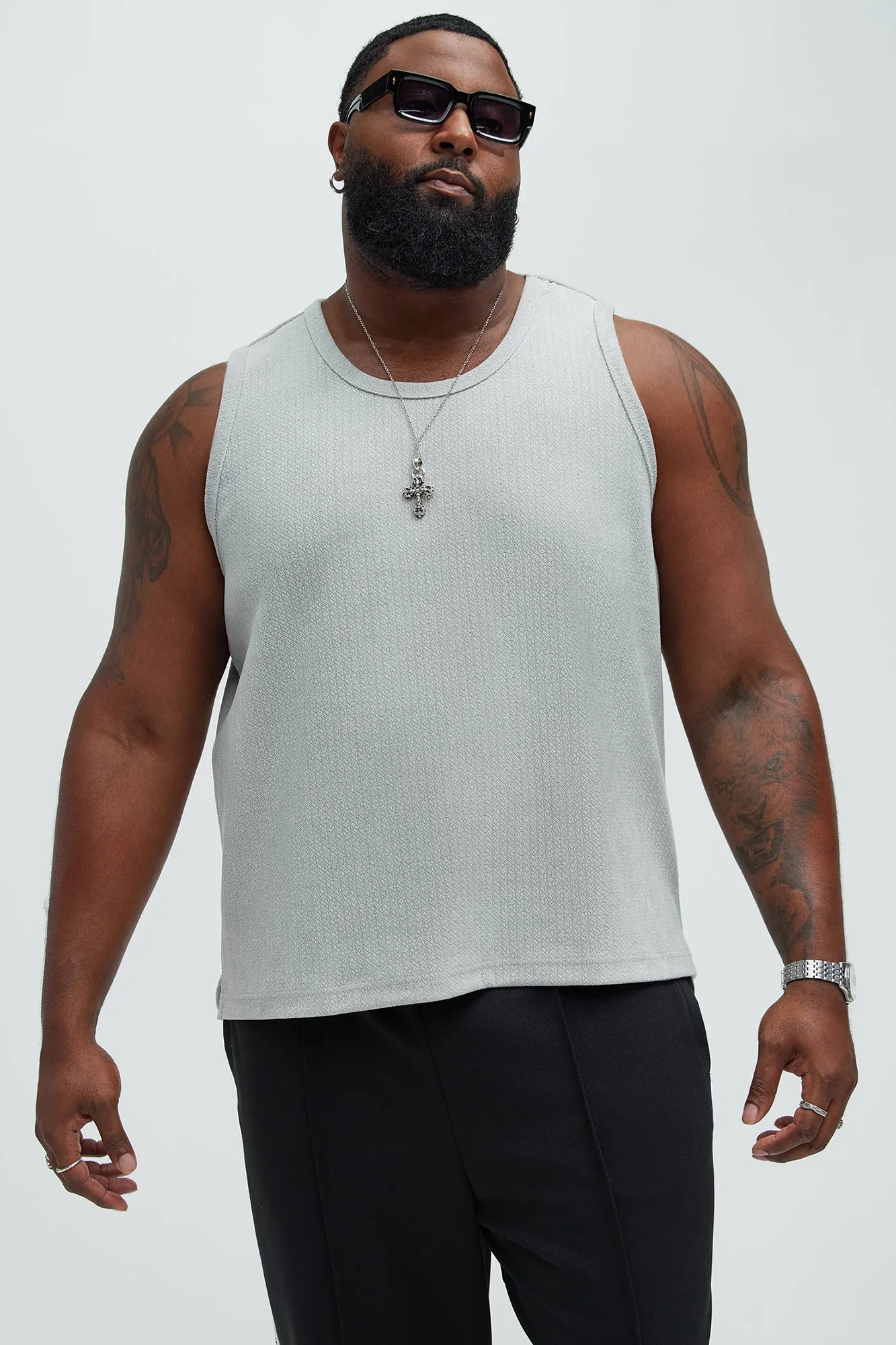 Dudley Textured Relaxed Tank - Stone