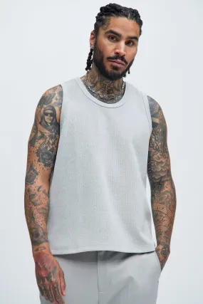 Dudley Textured Relaxed Tank - Stone