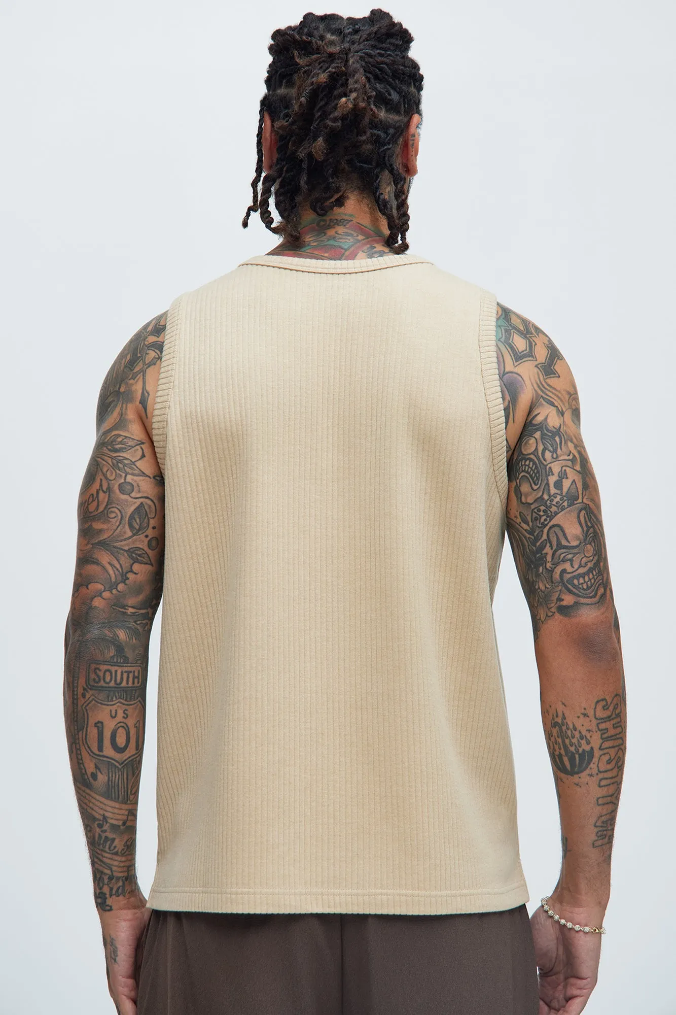 Franklin Stripe Knit Relaxed Tank - Tan