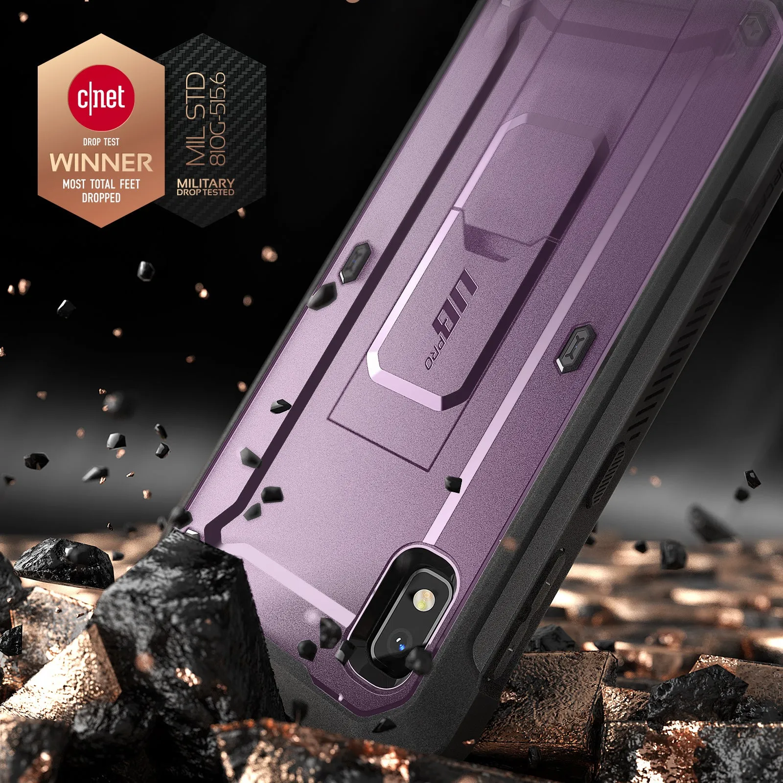 Galaxy A10e Unicorn Beetle Pro Rugged Holster Case(open box)-Metallic Purple