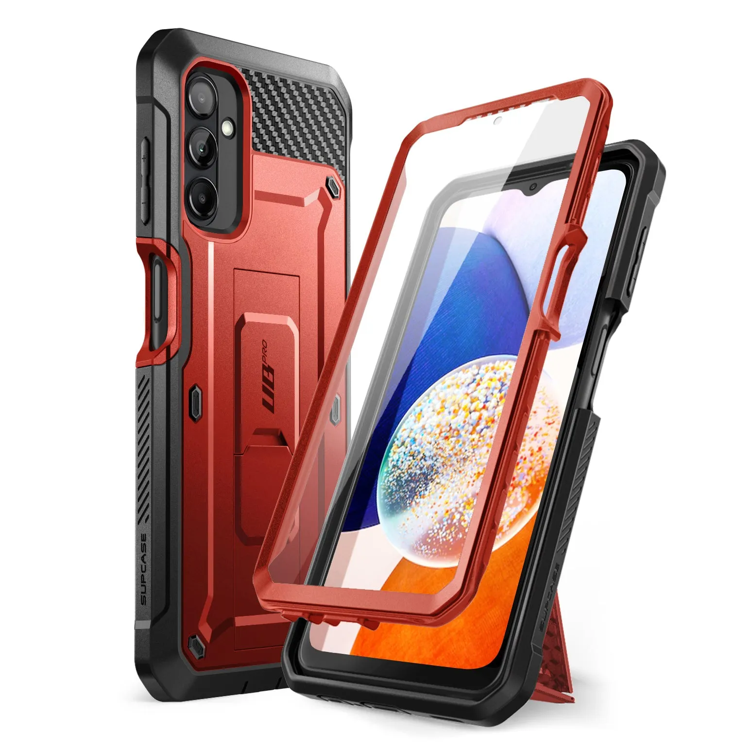 Galaxy A14 Unicorn Beetle Pro Rugged Holster Case-Metallic Red