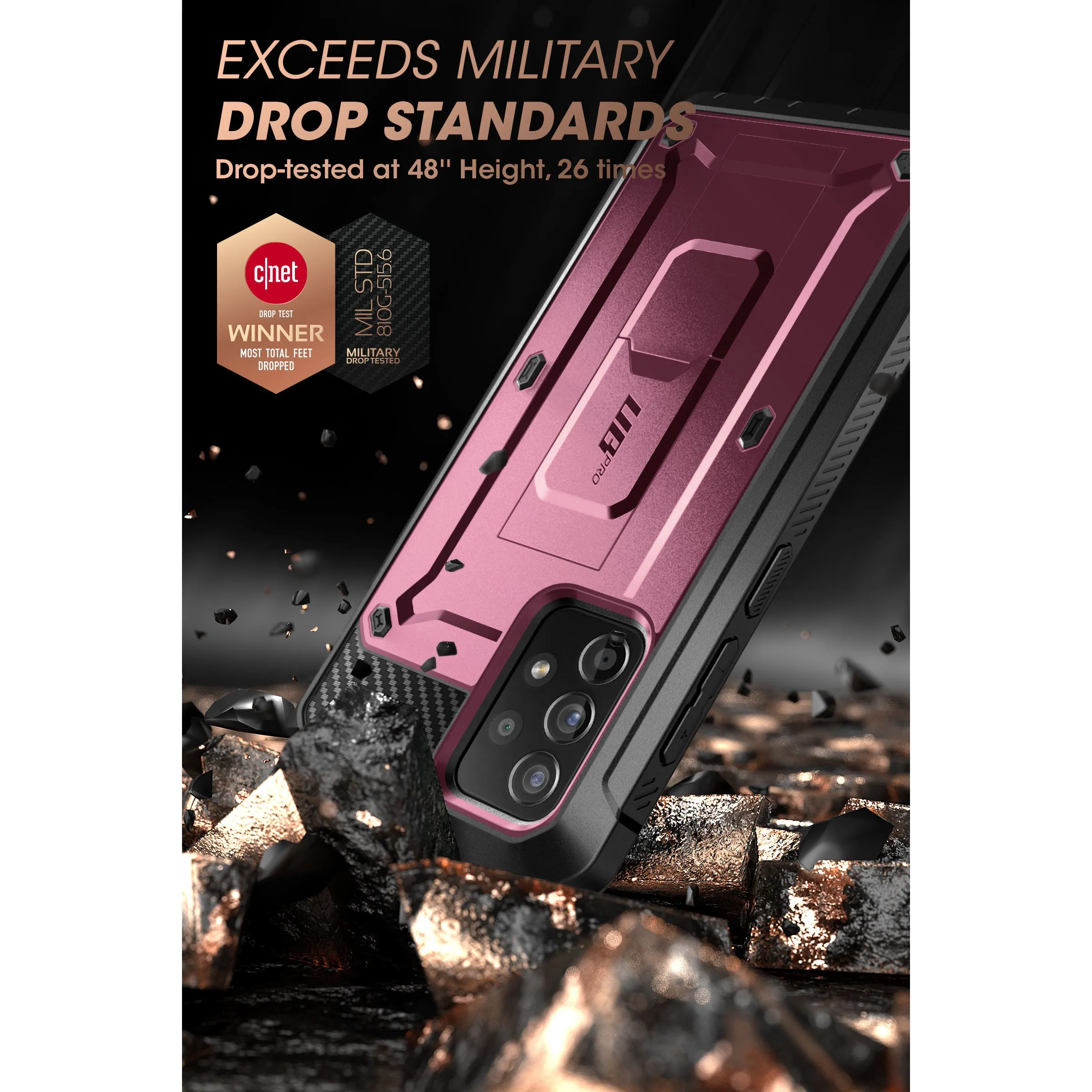 Galaxy A53 Unicorn Beetle PRO Rugged Holster Case-Burgundy