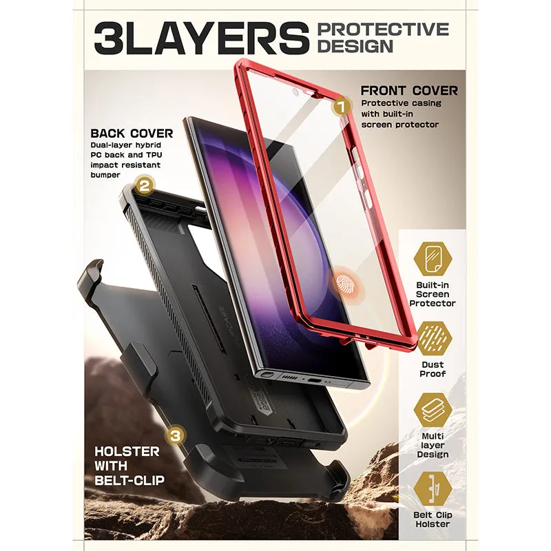 Galaxy S24 Ultra Unicorn Beetle PRO Rugged Case-Metallic Red