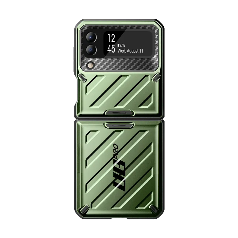 Galaxy Z Flip4 Unicorn Beetle PRO Rugged Case with Belt Clip-Dark Green