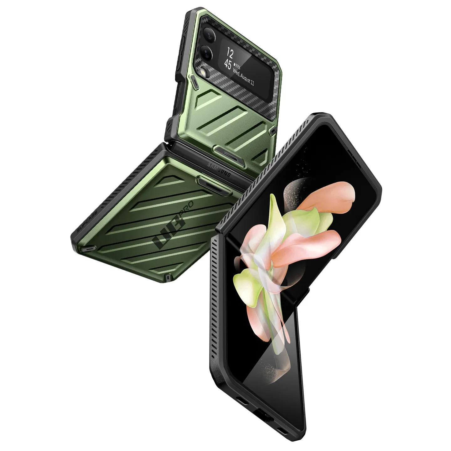 Galaxy Z Flip4 Unicorn Beetle PRO Rugged Case with Belt Clip-Dark Green